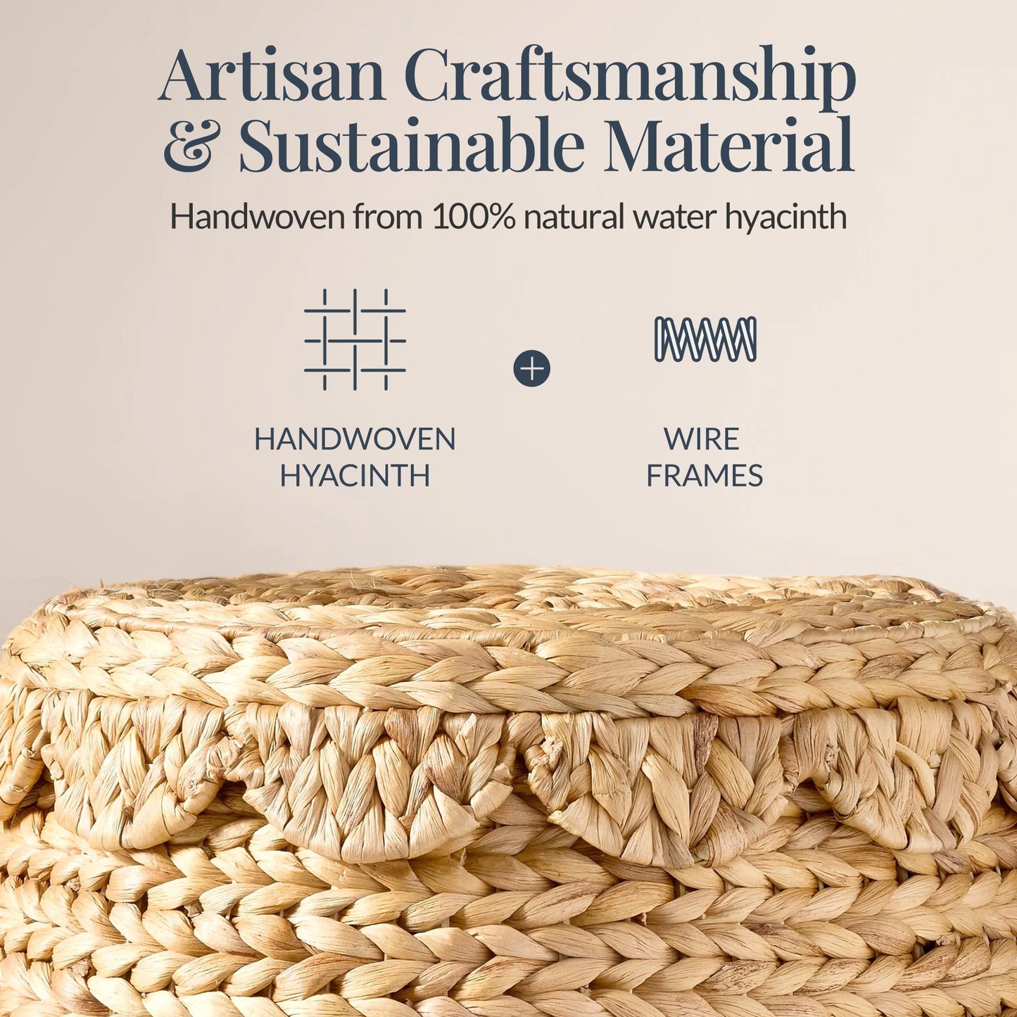 Scalloped Hyacinth Storage Tote Basket