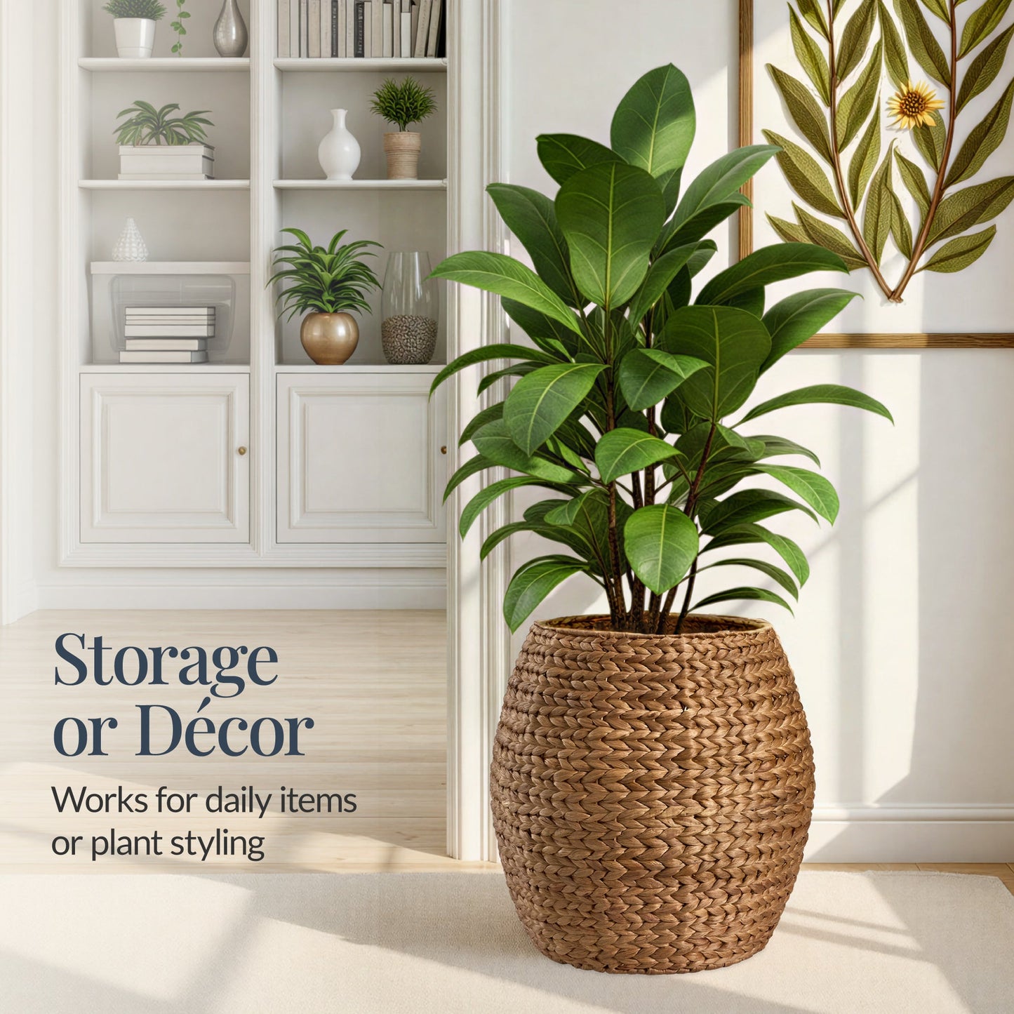 Scalloped Hyacinth Storage Tote Basket