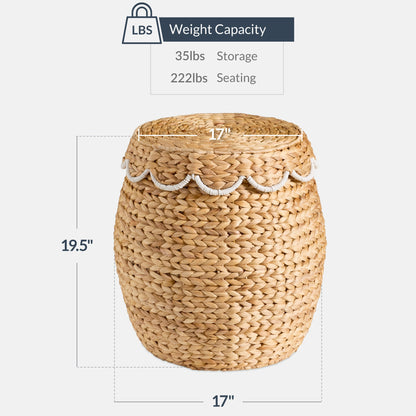 Scalloped Hyacinth Storage Tote Basket