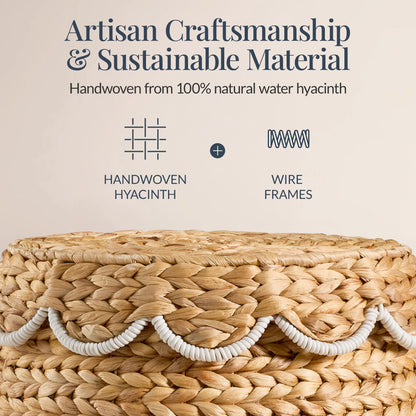 Scalloped Hyacinth Storage Tote Basket