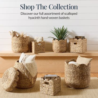Scalloped 3PC Water Hyacinth Nesting Baskets