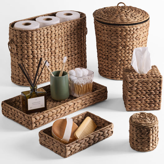 6-Piece Water Hyacinth Bathroom Set