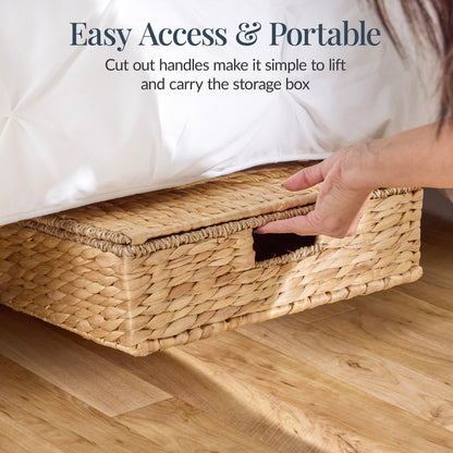2 PC Water Hyacinth Nesting Underbed Storage Baskets