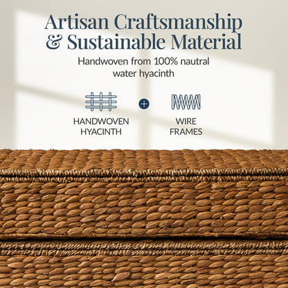 2 PC Water Hyacinth Nesting Underbed Storage Baskets