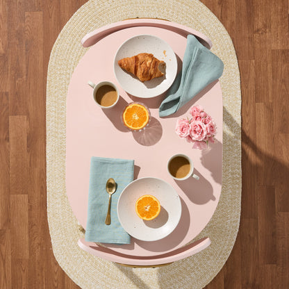 3-Piece Oval Dining Table Set, Small Kitchen Set w/ 2 Chairs