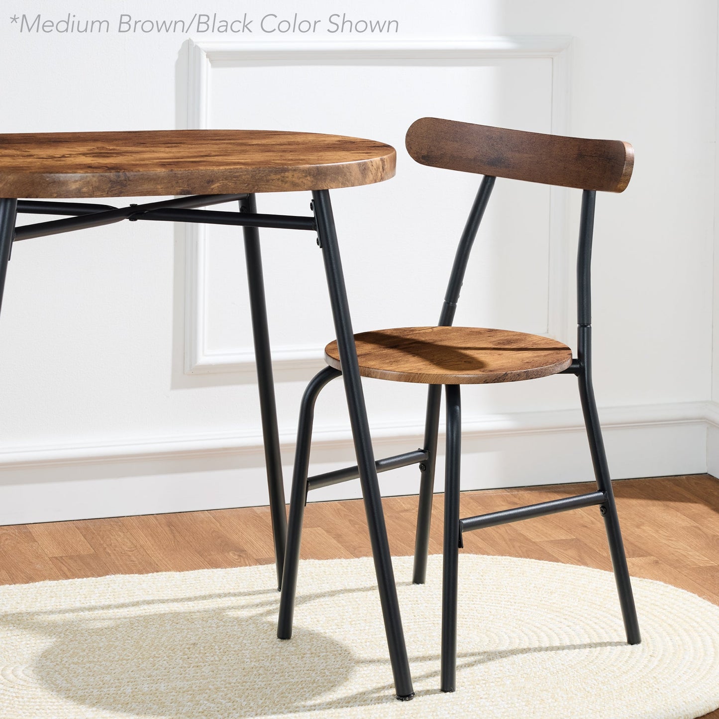 3-Piece Oval Dining Table Set, Small Kitchen Set w/ 2 Chairs