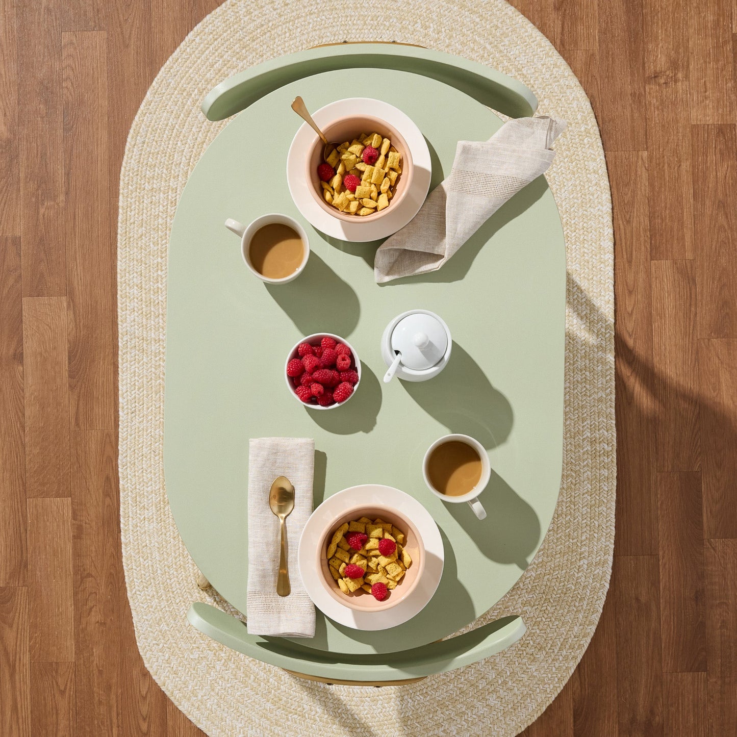 3-Piece Oval Dining Table Set, Small Kitchen Set w/ 2 Chairs