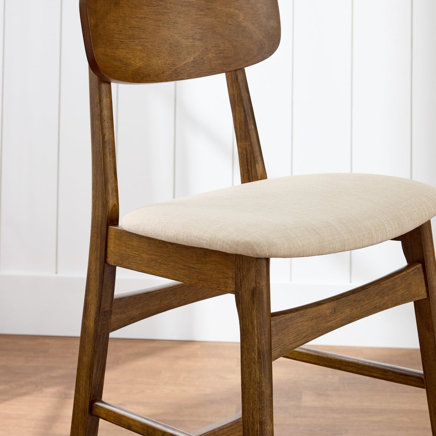 2-Piece Farmhouse Counter Height Bar Stool Set w/ Cushioned Seat, Backrest