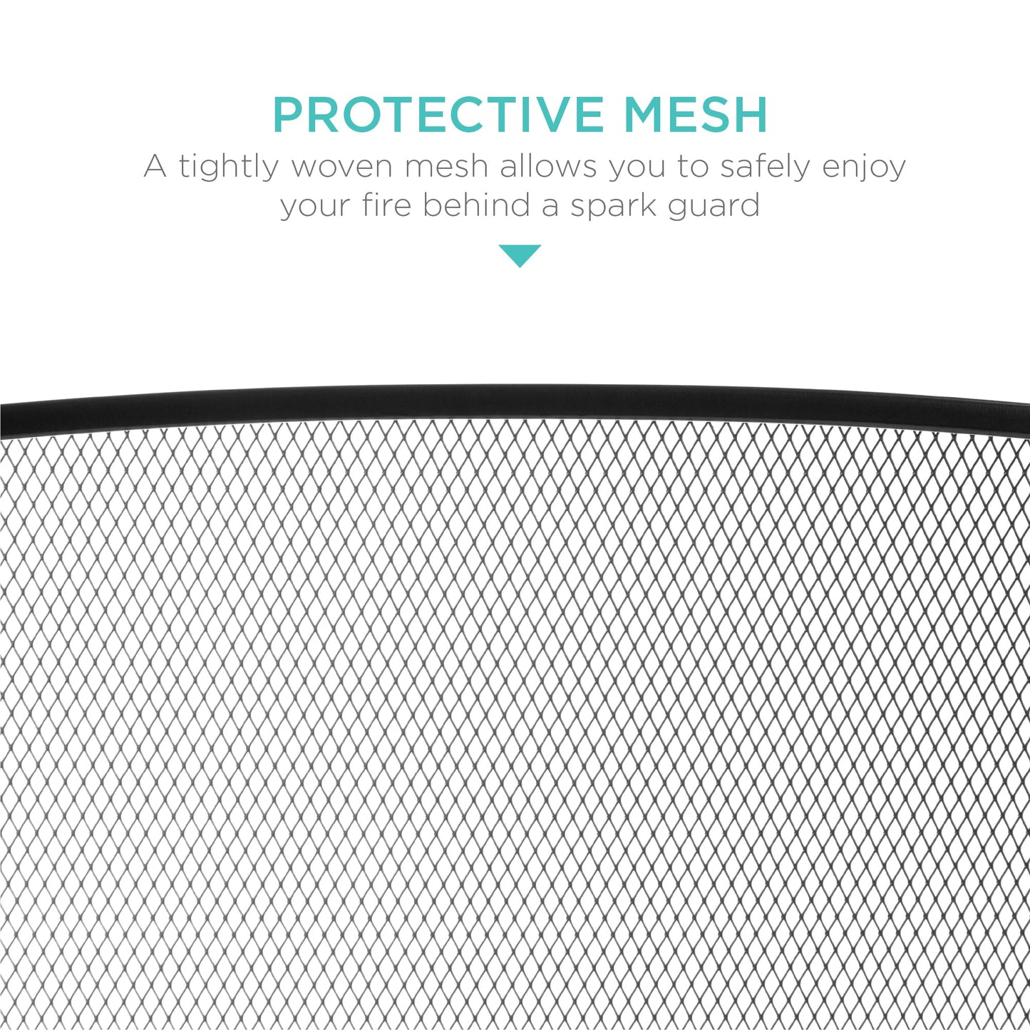 3-Panel Simple Steel Mesh Fireplace Screen w/ Worn Finish - 47.5x27.25in