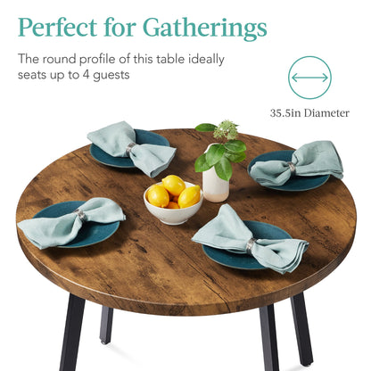 Round Dining Table w/Steel Legs