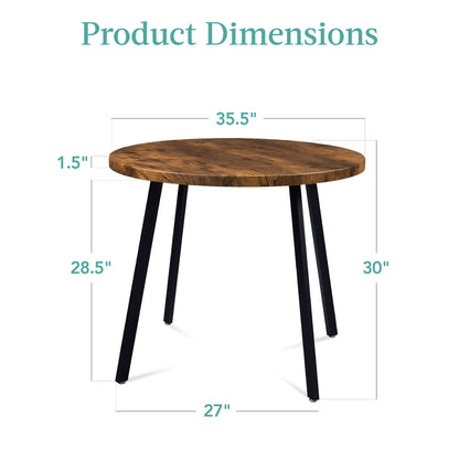 Round Dining Table w/Steel Legs