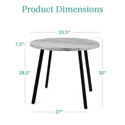 Round Dining Table w/Steel Legs