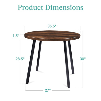 Round Dining Table w/Steel Legs