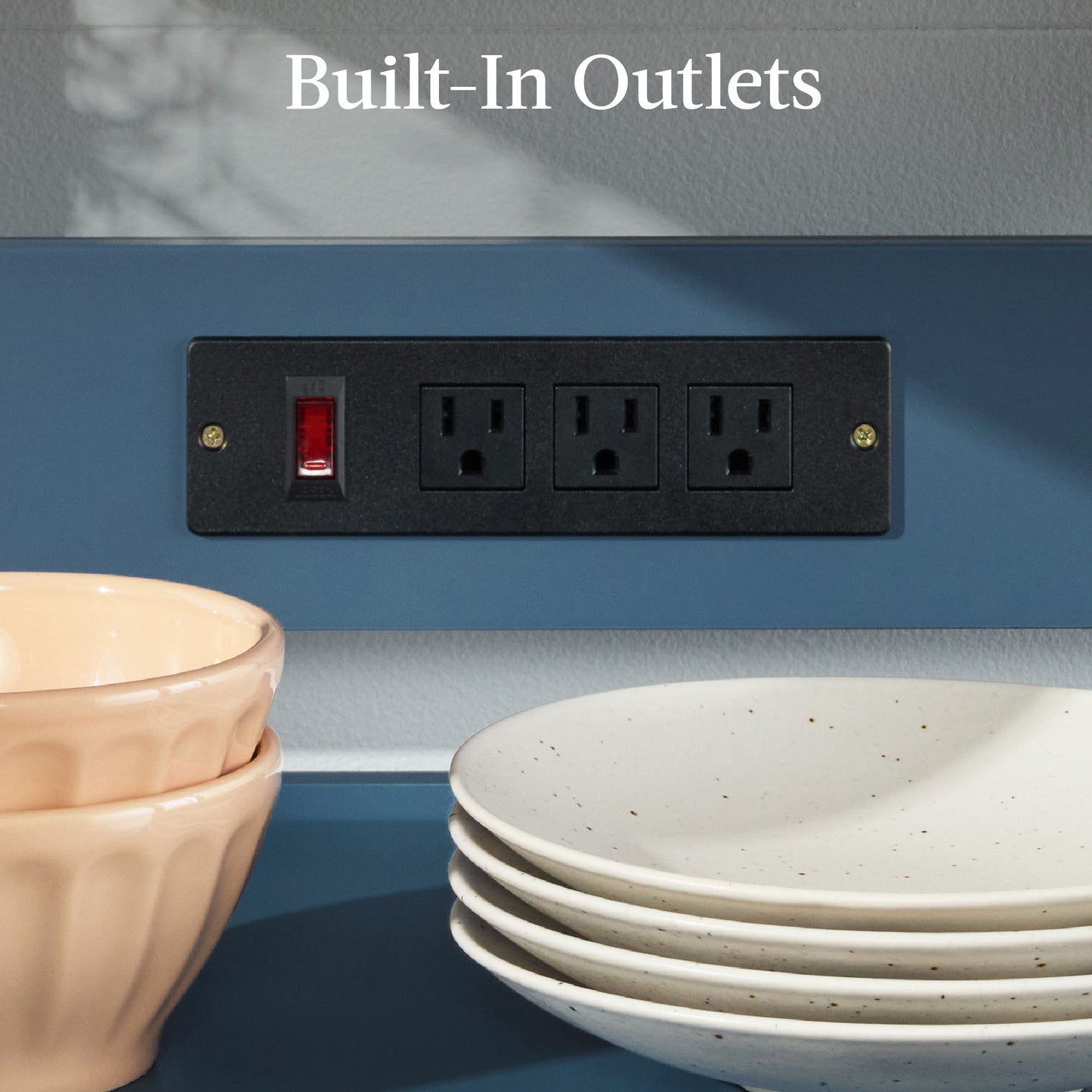 Rolling Kitchen Island Cart, Cabinet W/ Drawer, Sliding Tray, Outlet, Wheels