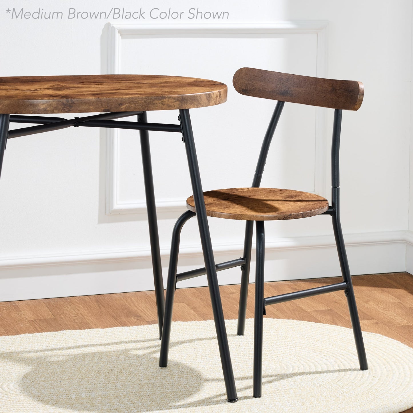 3-Piece Oval Dining Table Set, Small Kitchen Set w/ 2 Chairs