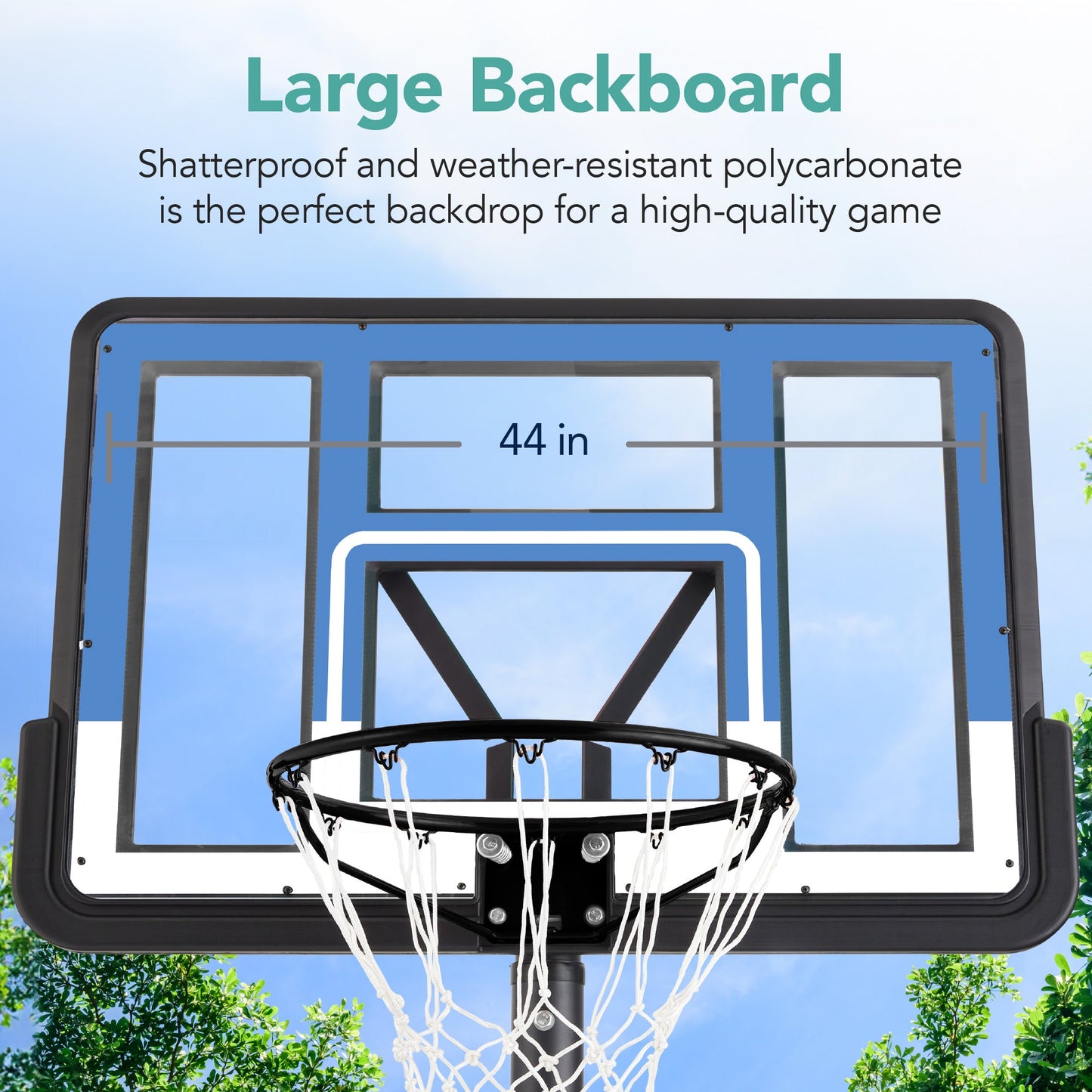 Adjustable Regulation-Size Basketball Hoop w/ Fillable Base, 2 Wheels