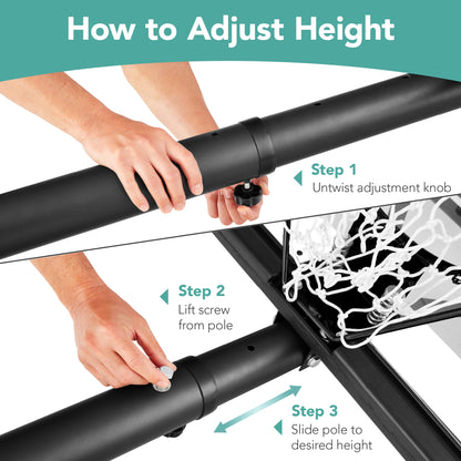Adjustable Regulation-Size Basketball Hoop w/ Fillable Base, 2 Wheels