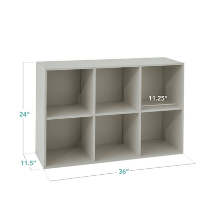 6-Cube Bookshelf, 11in Storage Display w/ Removable Panels, Customizable