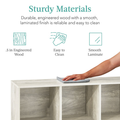 6-Cube Bookshelf, 13.5in Storage Display w/ Removable Panels, Customizable