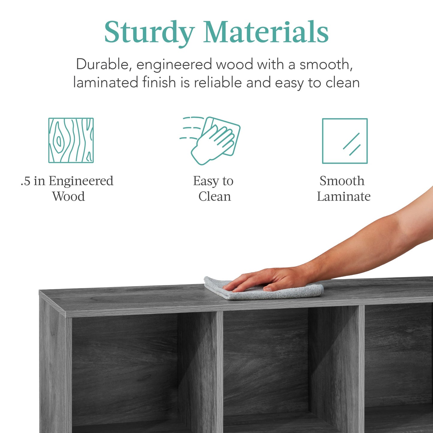 6-Cube Bookshelf, 13.5in Storage Display w/ Removable Panels, Customizable