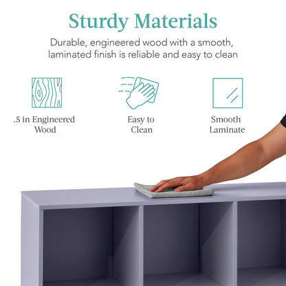 6-Cube Bookshelf, 13.5in Storage Display w/ Removable Panels, Customizable