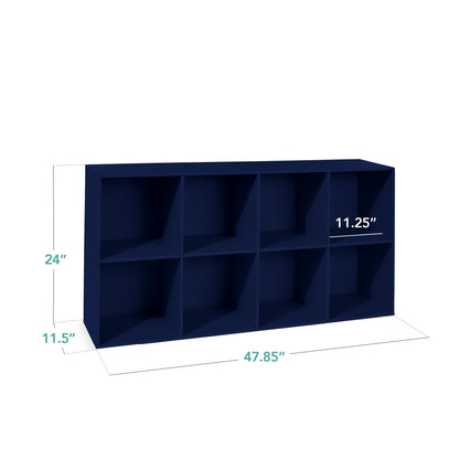8-Cube Bookshelf, 11in Storage Display w/ Removable Panels, Customizable