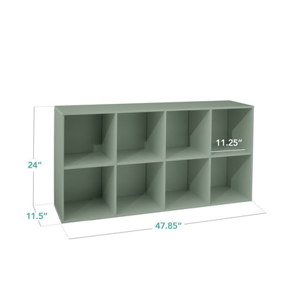 8-Cube Bookshelf, 11in Storage Display w/ Removable Panels, Customizable