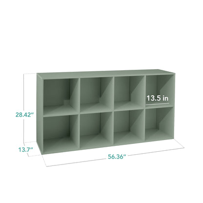 8-Cube Bookshelf, 13.5in Storage Display w/ Removable Panels, Customizable