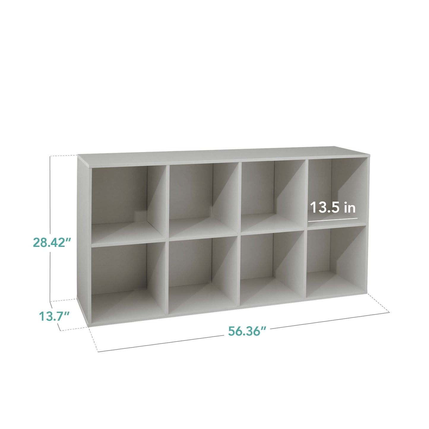 8-Cube Bookshelf, 13.5in Storage Display w/ Removable Panels, Customizable
