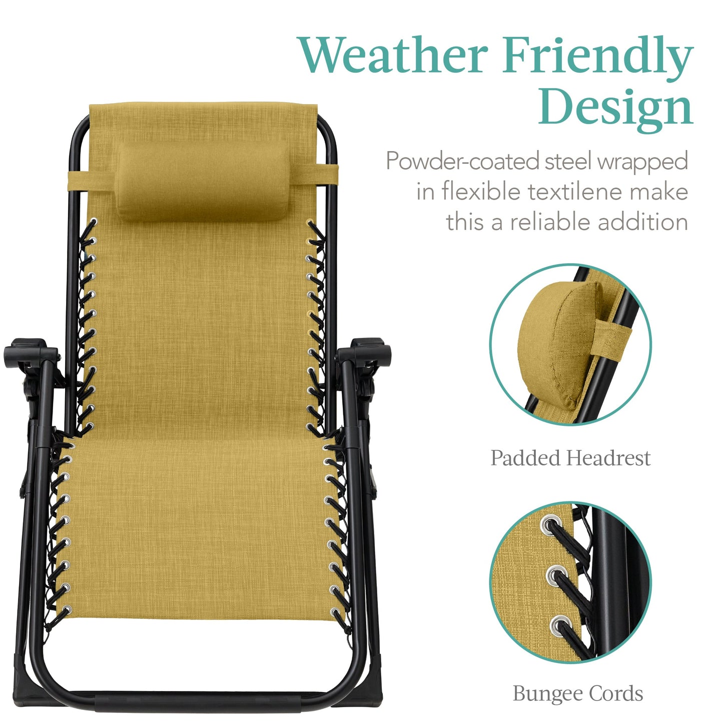 Oversized Zero Gravity Chair, Folding Outdoor Recliner w/ Removable Cushion