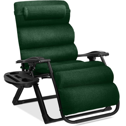 Oversized Zero Gravity Chair, Folding Outdoor Recliner w/ Removable Cushion