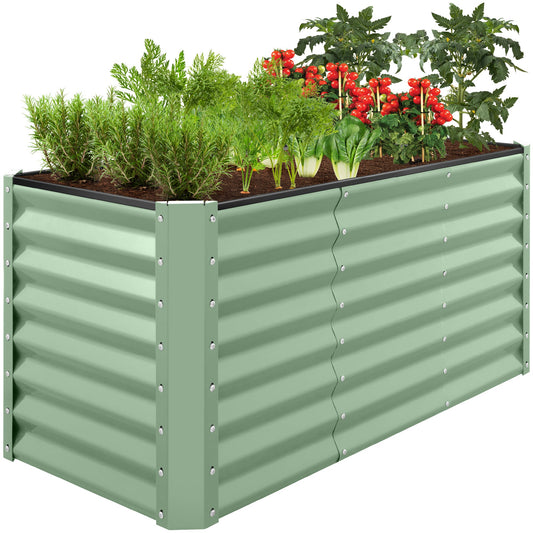 Outdoor Raised Metal Garden Bed for Vegetables, Flowers, Herbs - 4x2x2ft