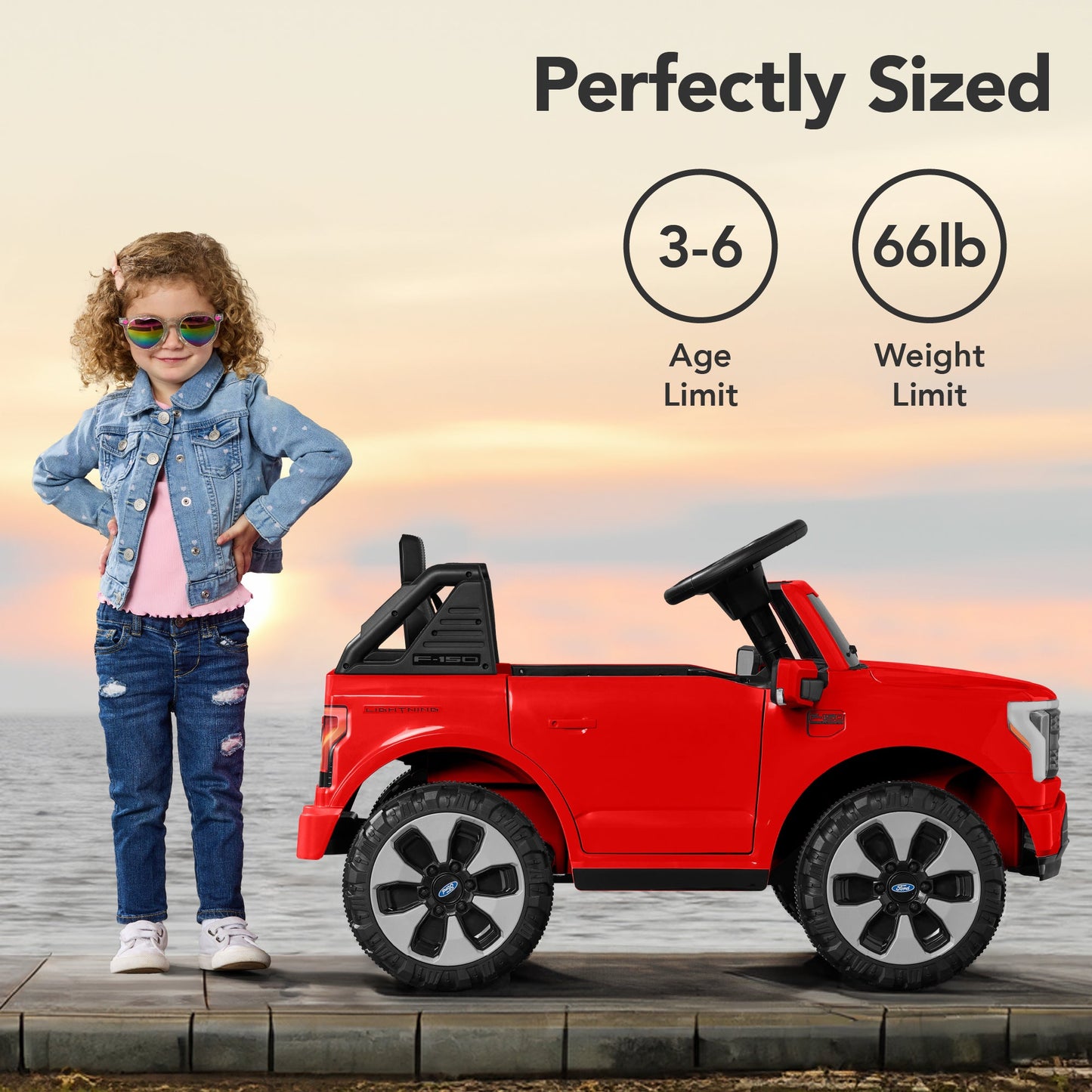 12V Kids Ride On Car Officially Licensed Ford Lightning w/ Remote, 2 Speeds