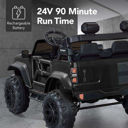 24V 2-Seater Electric Ride-On Car Truck w/ Parent Control, Bluetooth