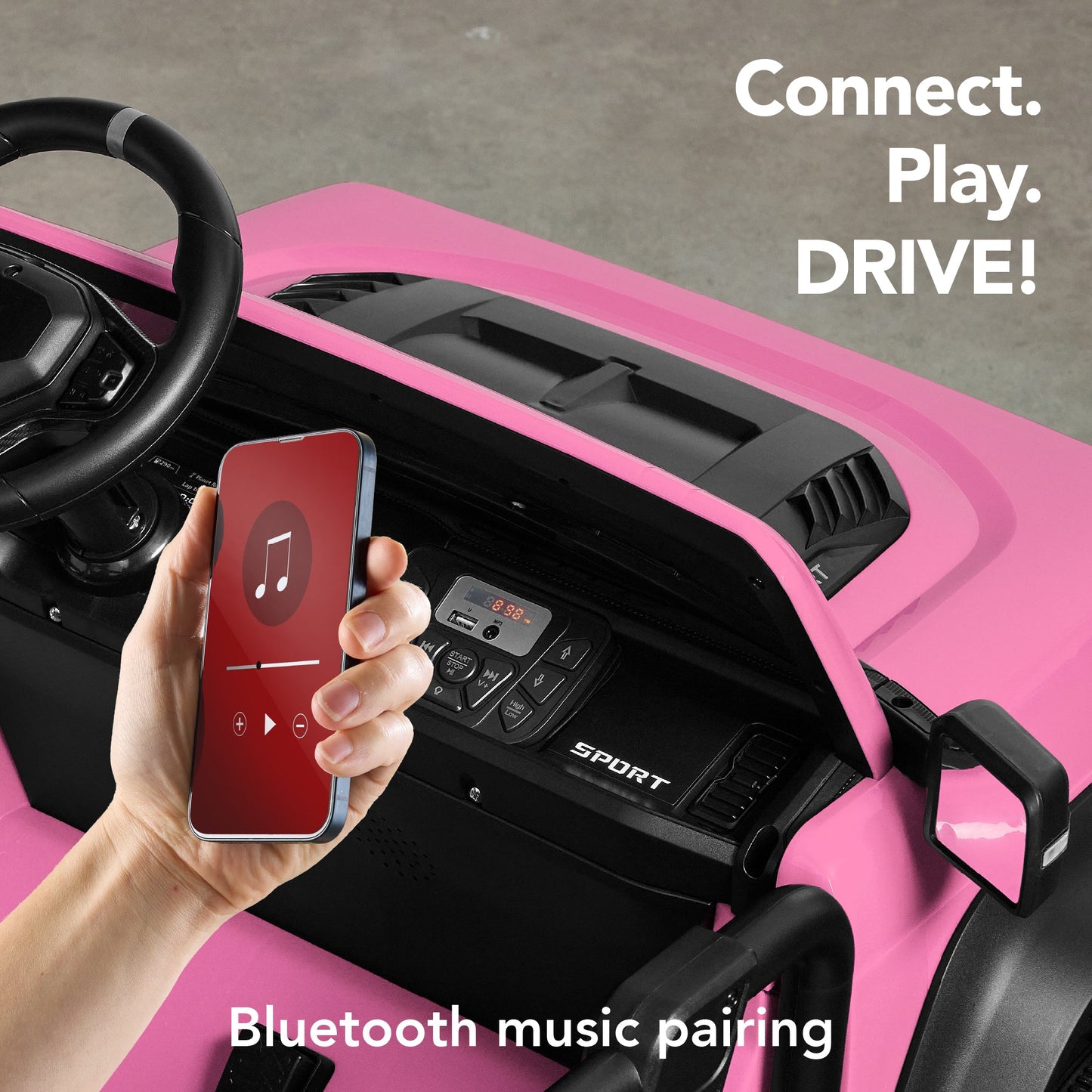 24V 2-Seater Electric Ride-On Car Truck w/ Parent Control, Bluetooth