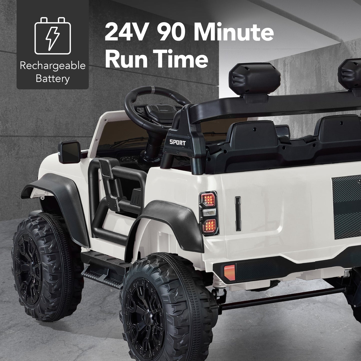 24V 2-Seater Electric Ride-On Car Truck w/ Parent Control, Bluetooth