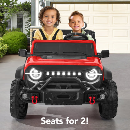 24V 2-Seater Electric Ride-On Car Truck w/ Parent Control, Bluetooth
