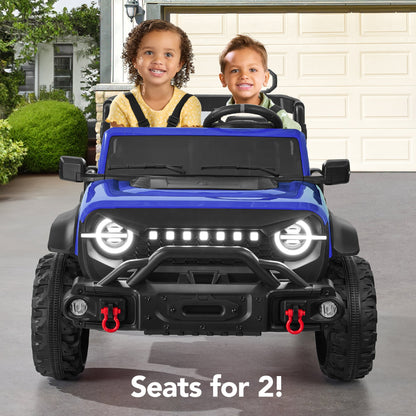 24V 2-Seater Electric Ride-On Car Truck w/ Parent Control, Bluetooth
