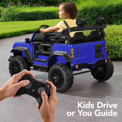 24V 2-Seater Electric Ride-On Car Truck w/ Parent Control, Bluetooth