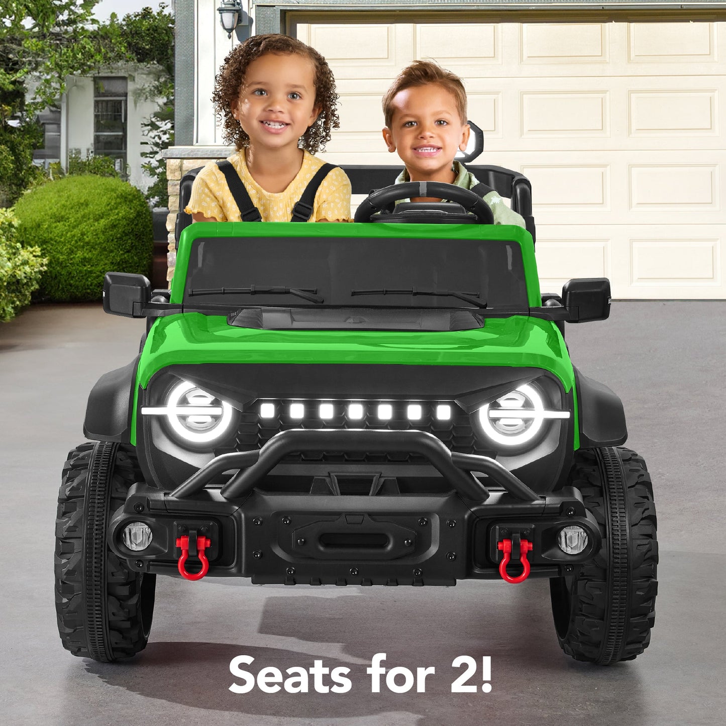 24V 2-Seater Electric Ride-On Car Truck w/ Parent Control, Bluetooth