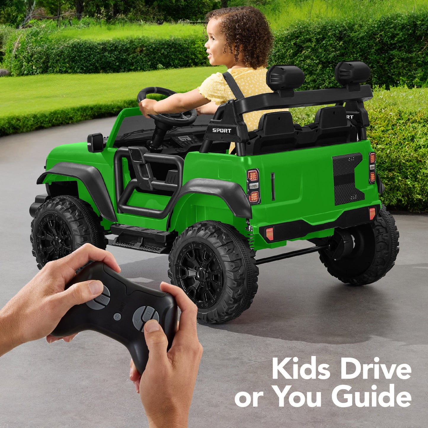 24V 2-Seater Electric Ride-On Car Truck w/ Parent Control, Bluetooth