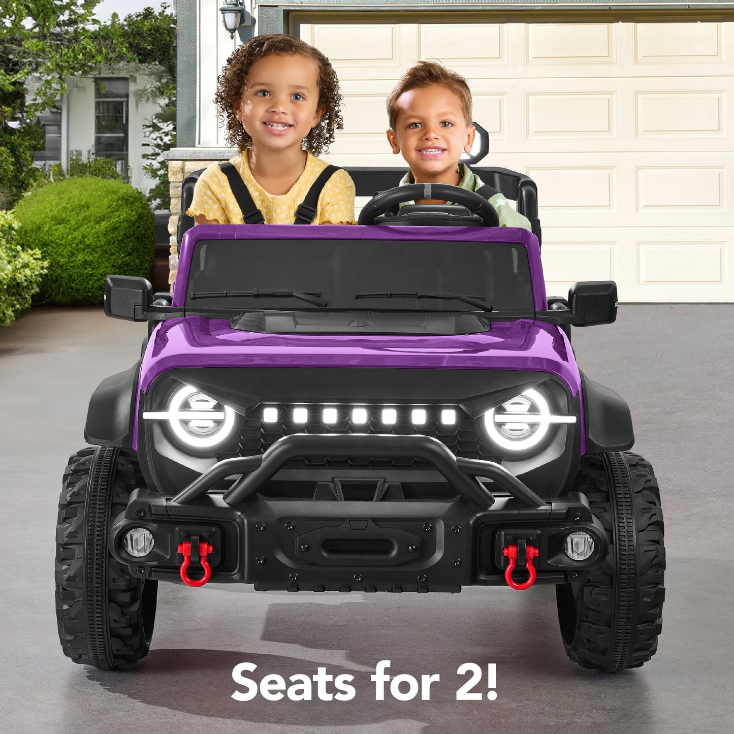 24V 2-Seater Electric Ride-On Car Truck w/ Parent Control, Bluetooth