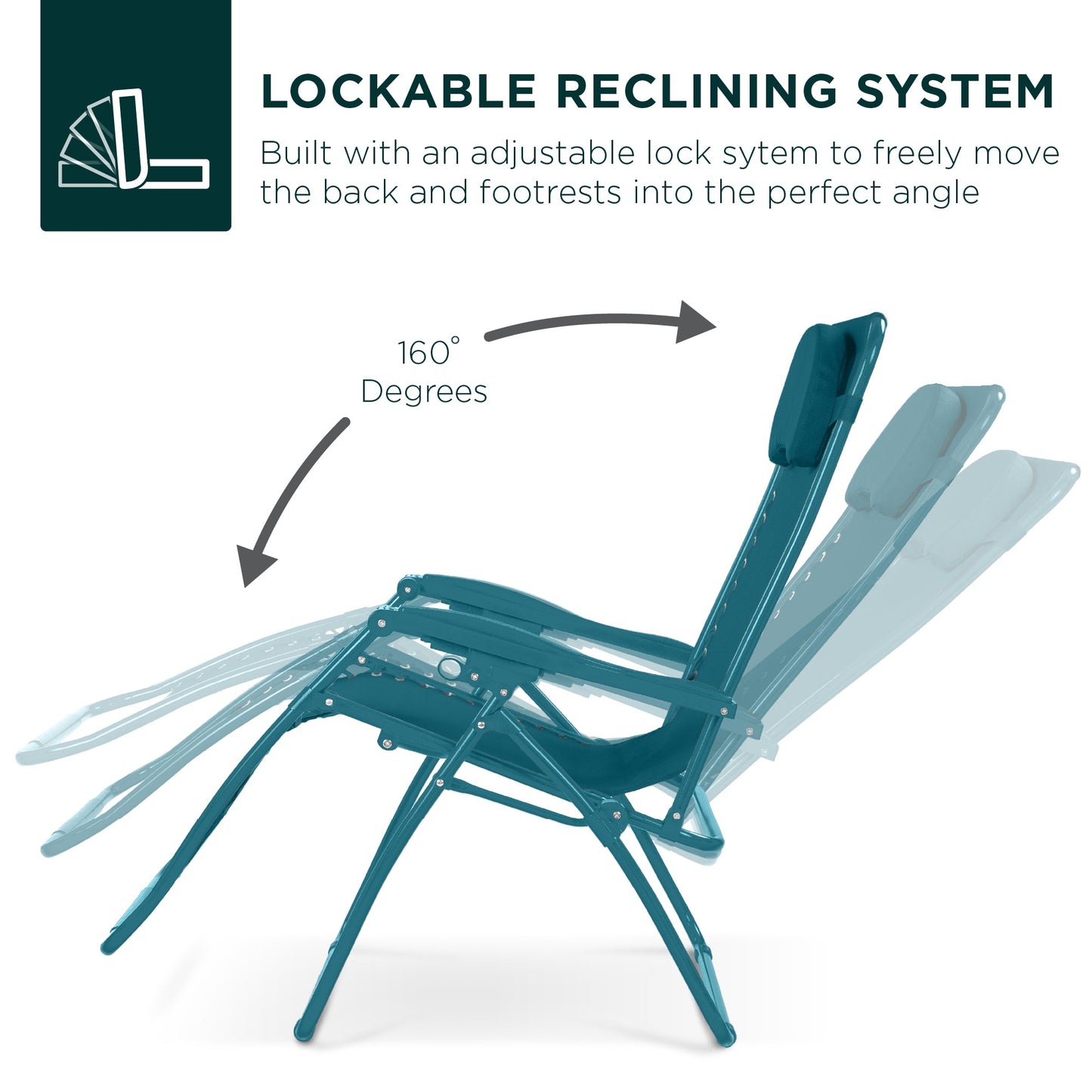 Oversized Reclining Zero Gravity Chair Lounger w/ Cup Holder, Pillow