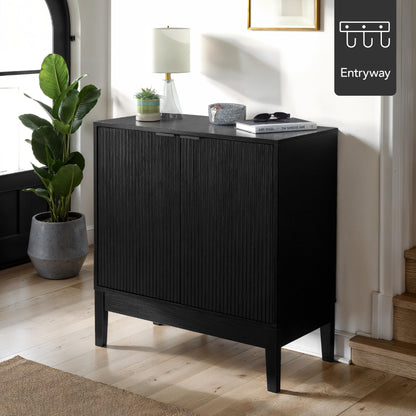 2-Door Reeded Storage Cabinet, Accent Furniture, Sideboard