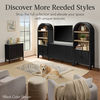 2-Door Reeded Storage Cabinet, Accent Furniture, Sideboard