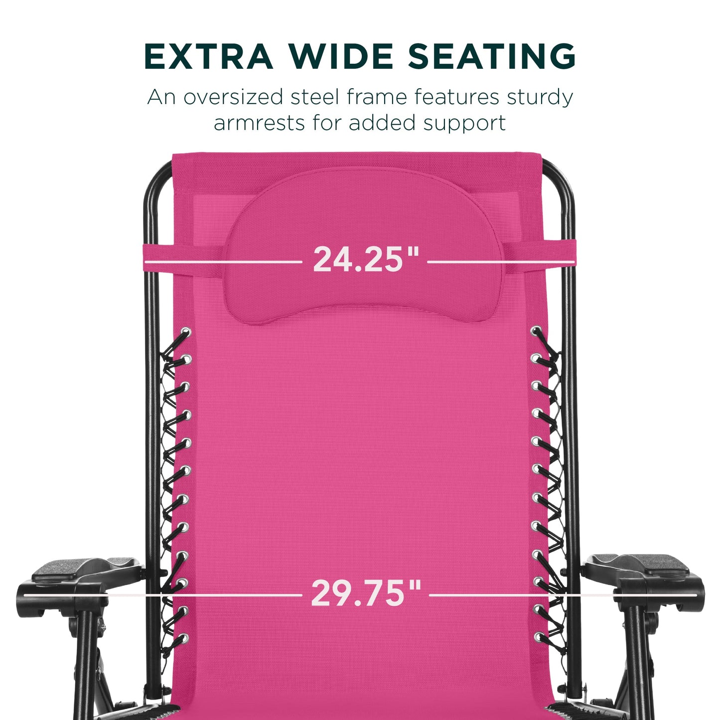 Oversized Reclining Zero Gravity Chair Lounger w/ Cup Holder, Pillow